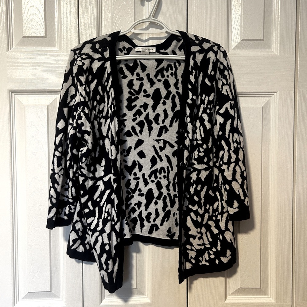 Christopher & Banks Animal Print Cardigan - M